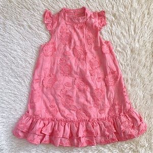 Janie and Jack Pink Floral Appliqué Dress•NWT